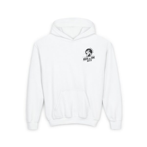 Ride or Die ATX Official Logo Heavy Blend Hooded Sweatshirt (Youth) - Image 3