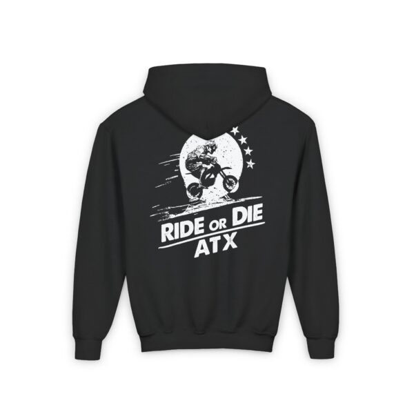 Ride or Die ATX Official Logo Heavy Blend Hooded Sweatshirt (Youth) - Image 2