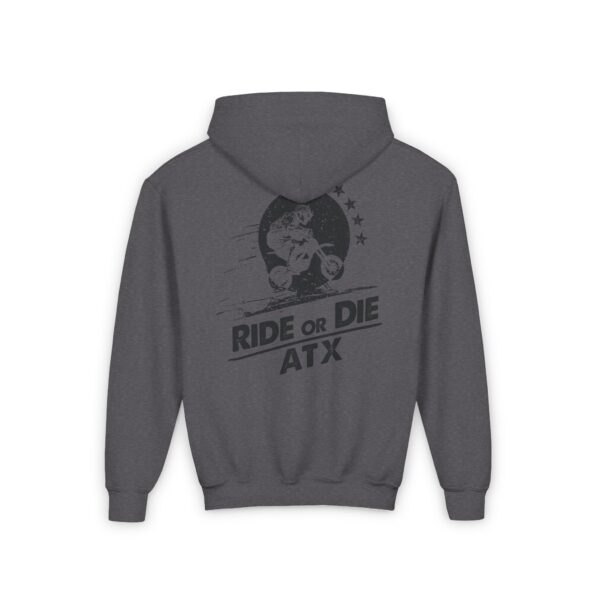 Ride or Die ATX Official Logo Heavy Blend Hooded Sweatshirt (Youth) - Image 6